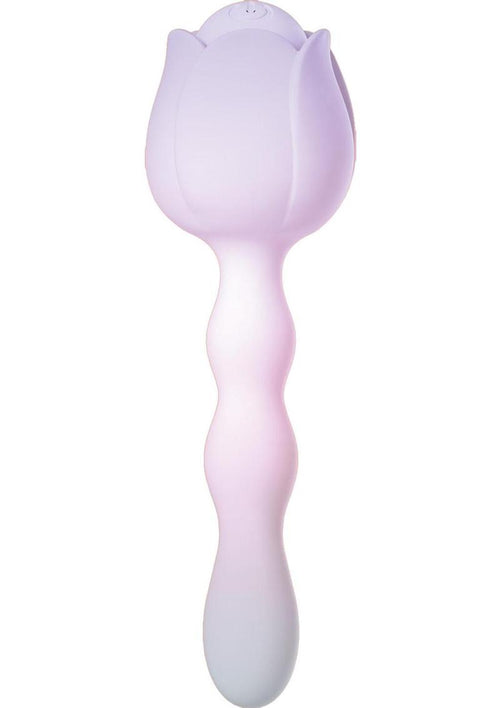 Load image 1 in gallery view. Wet Dreams Rosie Posey Silicone Rechargeable Rose Shaped Vibrating Wand - Magenta/Pink