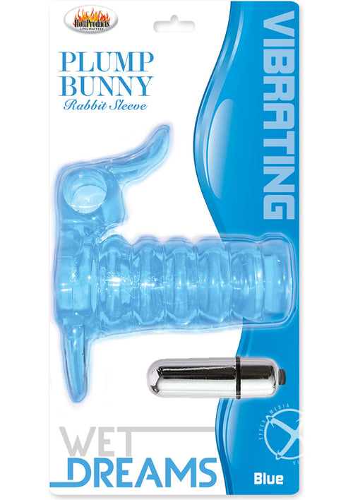 Load image 1 in gallery view. Wet Dreams Vibrating Plump Bunny Rabbit Sleeve - Blue