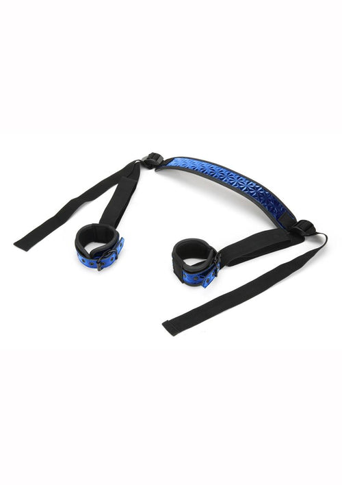 Load image 1 in gallery view. WhipSmart Deluxe Sex Sling with Ankle Restraints - Black/Blue