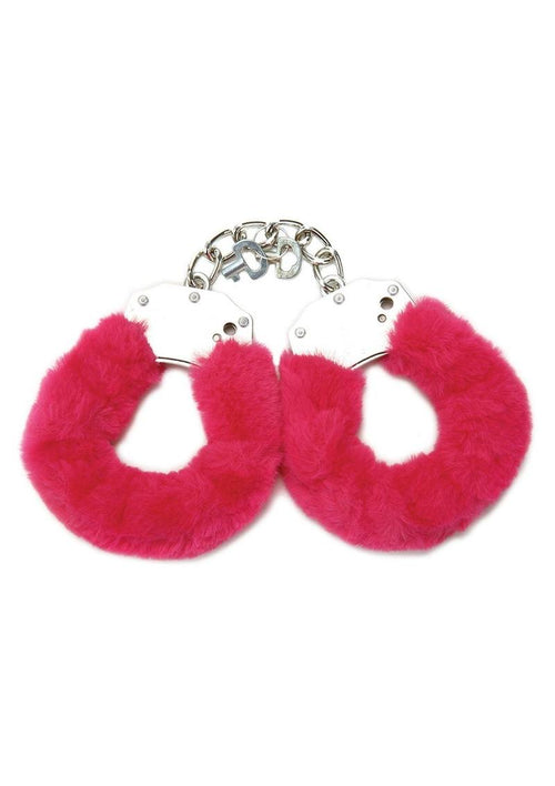Load image 1 in gallery view. WhipSmart Furry Cuffs with Eye Mask - Hot Pink/Pink