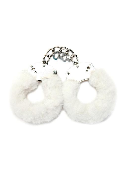 Load image 1 in gallery view. WhipSmart Furry Cuffs with Eye Mask - White