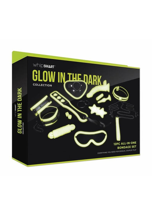 Load image 1 in gallery view. WhipSmart Glow In The Dark All In One Bondage - Glow In The Dark/Green - 12 Piece/Set