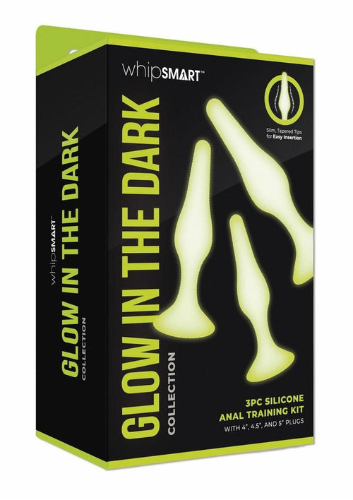 Load image 1 in gallery view. WhipSmart Glow In The Dark Silicone Anal Training Kit - Glow In The Dark/Green - 3 Piece