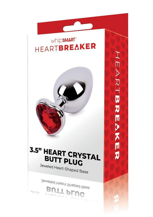 Load image 1 in gallery view. WhipSmart Heartbreaker Metal Butt Plug - Metal/Red/Silver - Large