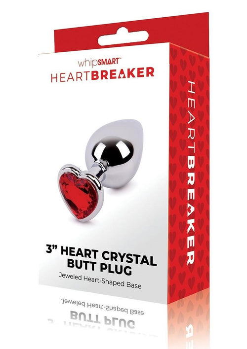 Load image 1 in gallery view. WhipSmart Heartbreaker Metal Butt Plug - Metal/Red/Silver - Medium