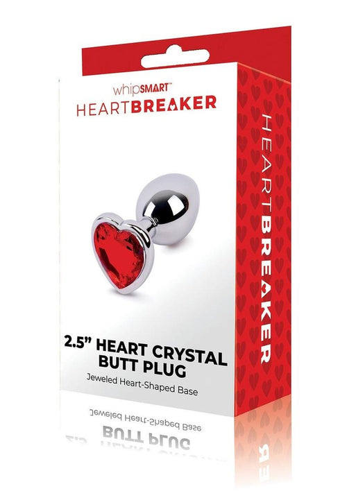 Load image 1 in gallery view. WhipSmart Heartbreaker Metal Butt Plug - Metal/Red/Silver - Small