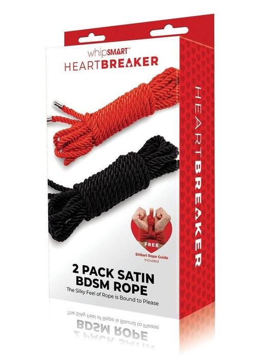 Load image 1 in gallery view. WhipSmart Heartbreaker Silky Bondage Rope - Black/Red - 2 Pack
