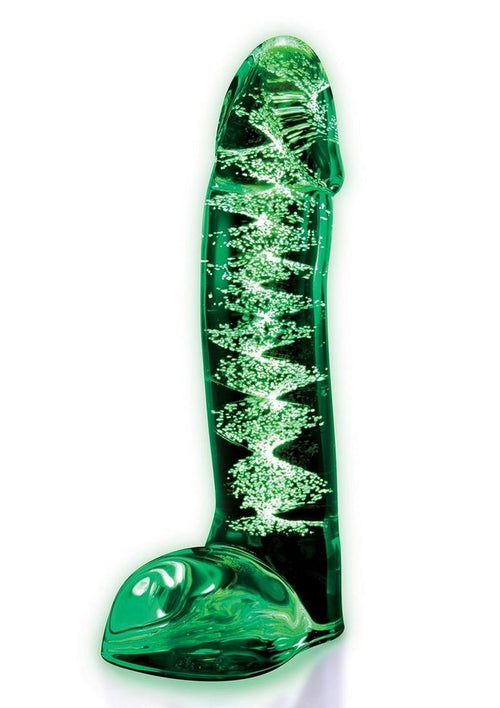 Load image 1 in gallery view. WhipSmart Lifelike Glass Dildo with Balls - Clear/Glow In The Dark - 5.5in