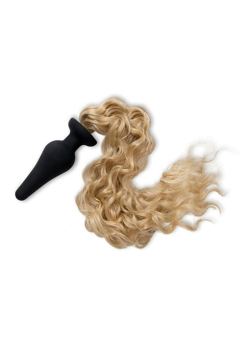 Load image 1 in gallery view. WhipSmart Silicone Plug 4in with Pony Tail - Blondie - Tan