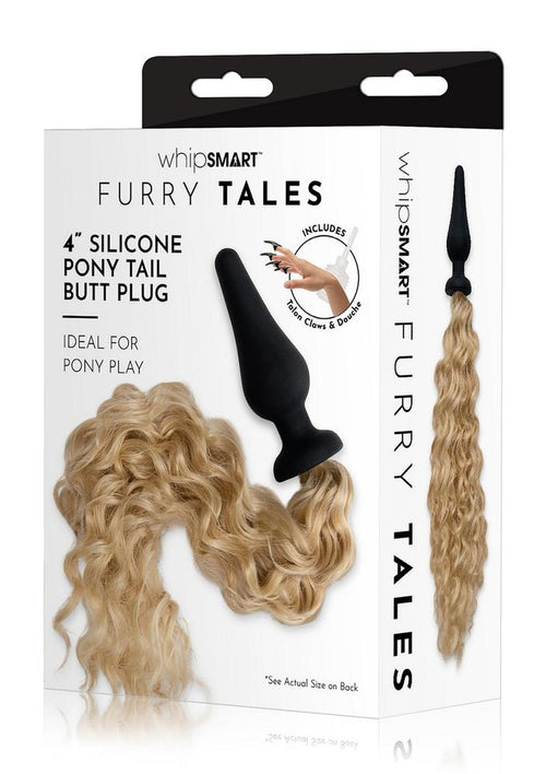 Load image 1 in gallery view. WhipSmart Silicone Plug 4in with Pony Tail - Blondie - Tan