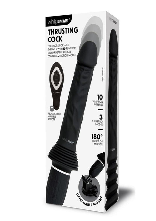 Load image 1 in gallery view. WhipSmart Thrusting Rechargeable Silicone Cock with Remote - Black