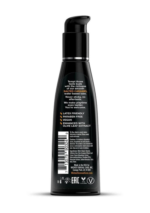 Load image 1 in gallery view. Wicked Aqua Water Based Flavored Lubricant Salted Caramel - 4oz
