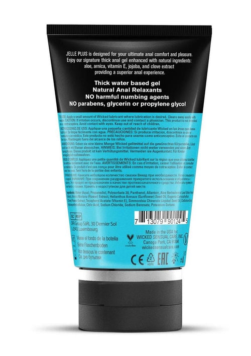 Load image 1 in gallery view. Wicked Jelle Plus Water Based Anal Lubricant with Relaxants - 4oz