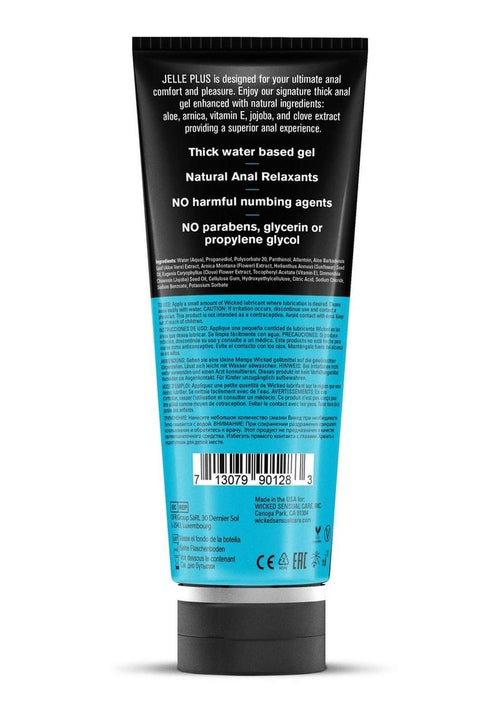 Load image 1 in gallery view. Wicked Jelle Plus Water Based Anal Lubricant with Relaxants - 8oz