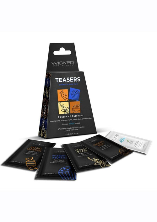 Load image 1 in gallery view. Wicked Teasers Coffee House Lubricant Packettes (8 Pack) - Assorted Flavors
