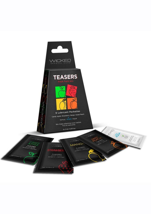 Load image 1 in gallery view. Wicked Teasers Fresh Fruit Lubricant Packettes (8 Pack) - Assorted Flavors