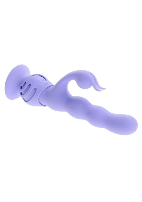 Load image 1 in gallery view. Wiggly Bunny Rechargeable Silicone Rabbit Vibrator - Purple