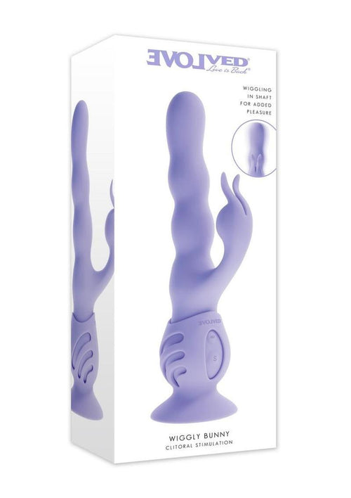 Load image 1 in gallery view. Wiggly Bunny Rechargeable Silicone Rabbit Vibrator - Purple