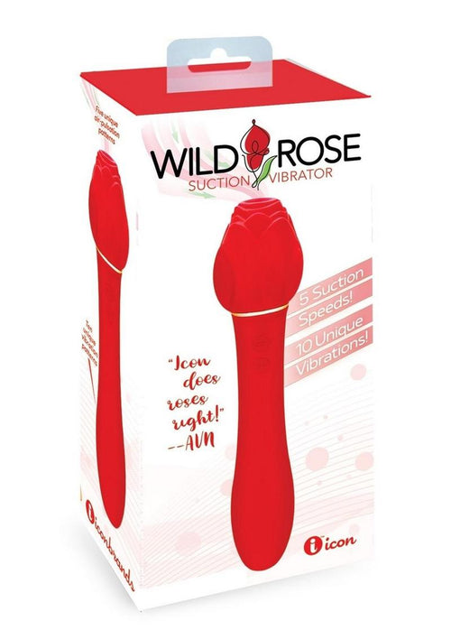 Load image 1 in gallery view. Wild Rose Rechargeable Silicone Suction + Vibrator - Red
