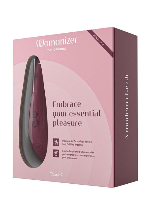 Load image 1 in gallery view. Womanizer Classic 2 Rechargeable Silicone Clitoral Stimulator - Bordeaux/Red