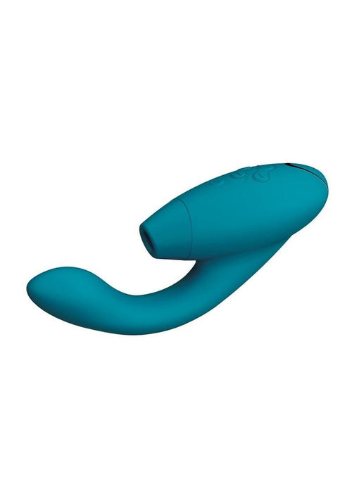 Load image 1 in gallery view. Womanizer Duo 2 Silicone Rechargeable Clitoral and G-Spot Stimulator - Green/Petrol