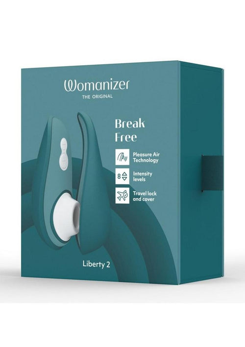 Load image 1 in gallery view. Womanizer Liberty 2 Rechargeable Silicone Clitoral Stimulator - Dark - Blue/Petrol