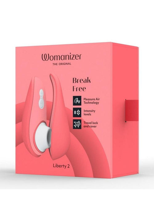 Load image 1 in gallery view. Womanizer Liberty 2 Rechargeable Silicone Clitoral Stimulator - Vibrant - Red/Rose