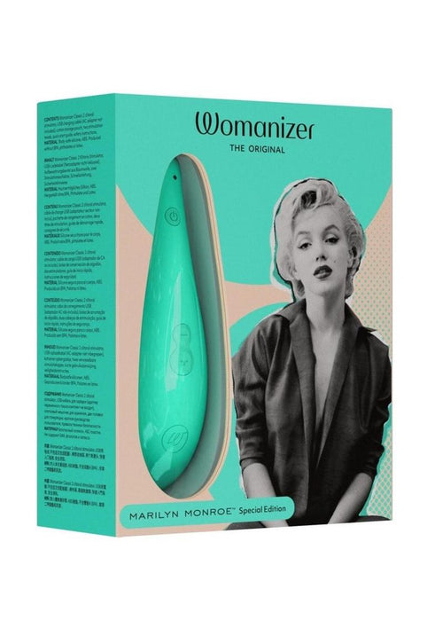 Load image 1 in gallery view. Womanizer Marilyn Monroe Special Edition Rechargeable Clitoral Stimulator - Green/Mint
