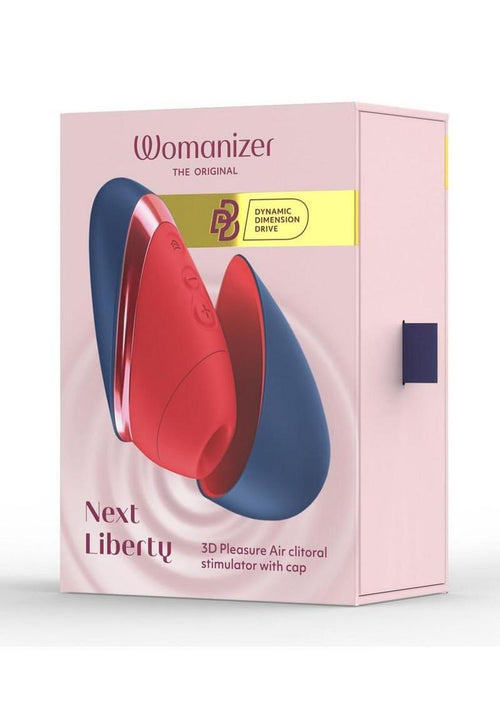 Load image 1 in gallery view. Womanizer Next Liberty Rechargeable Silicone Clitoral Stimulator - Blue/Red