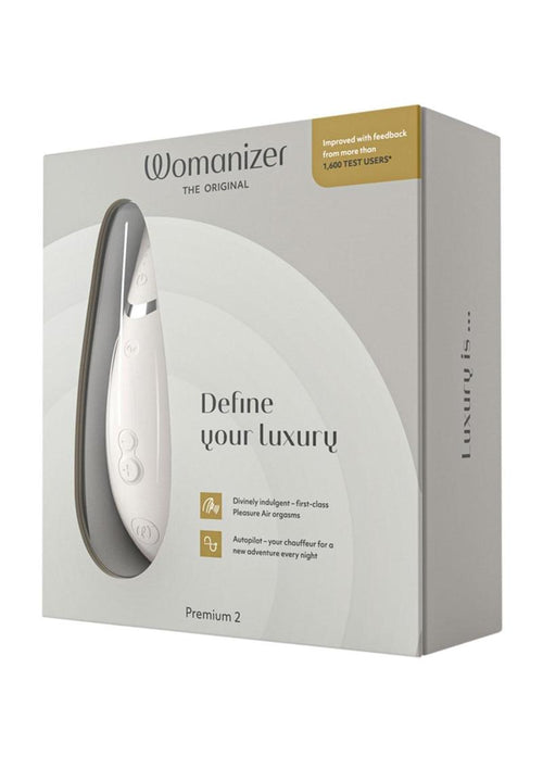 Load image 1 in gallery view. Womanizer Premium 2 Rechargeable Silicone Clitoral Stimulator - Gray/Grey