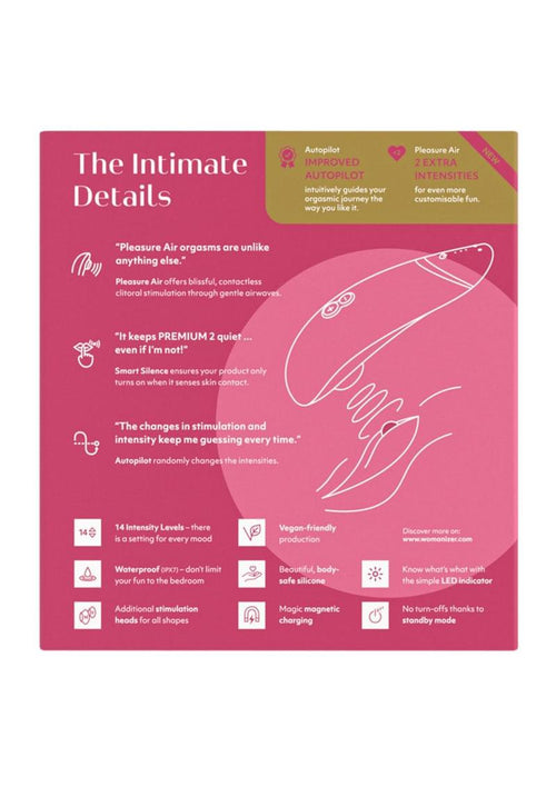 Load image 1 in gallery view. Womanizer Premium 2 Rechargeable Silicone Clitoral Stimulator Womanizer