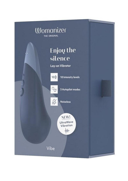 Load image 1 in gallery view. Womanizer Vibe Rechargeable Silicone Clitoral Vibrator - Blue/Dark Blue