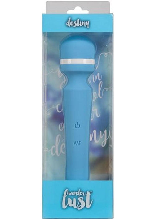 Load image 1 in gallery view. Wonderlust Destiny Silicone Rechargeable Wand Massager - Blue