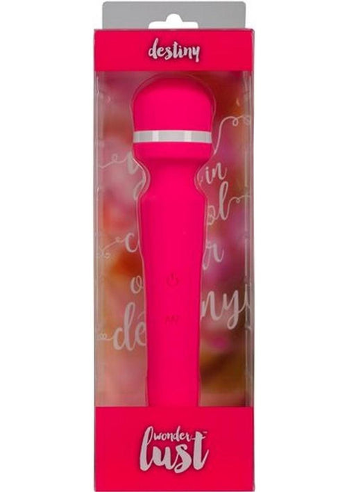 Load image 1 in gallery view. Wonderlust Destiny Silicone Rechargeable Wand Massager - Pink