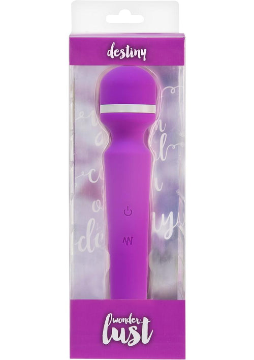 Load image 1 in gallery view. Wonderlust Destiny Silicone Rechargeable Wand Massager - Purple