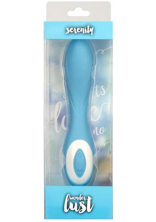 Load image 1 in gallery view. Wonderlust Serenity Rechargeable Silicone Vibrator - Blue