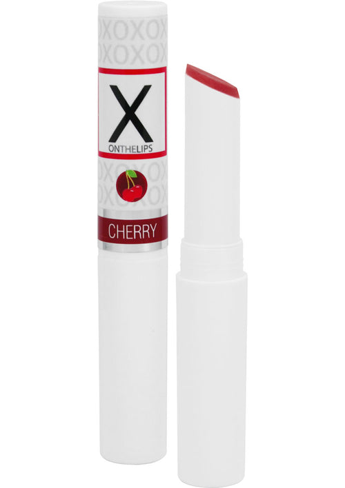 Load image 1 in gallery view. X On The Lips Buzzing Lip Balm with Pheromones Electric Cherry Flavor - .75oz