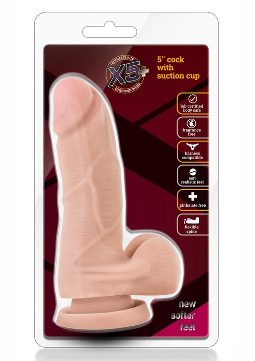Load image 1 in gallery view. X5 Plus Cock Dildo with Balls - Flesh/Vanilla - 5in