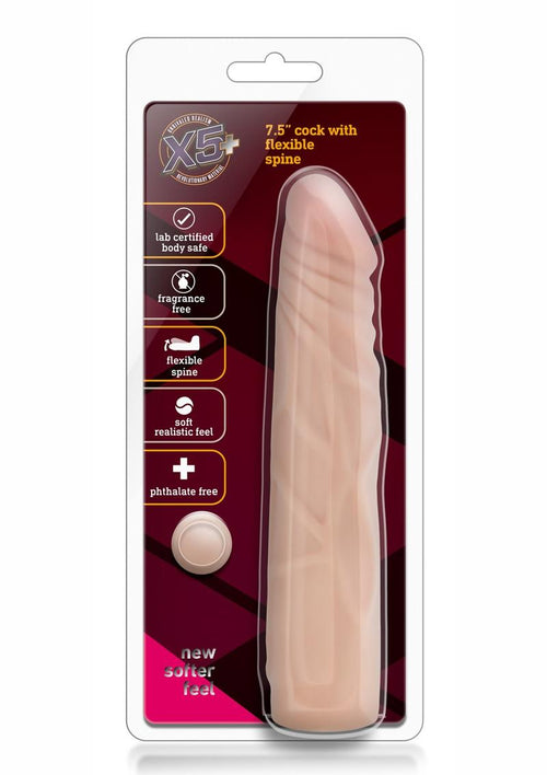 Load image 1 in gallery view. X5 Plus Cock with Flexible Spine - Flesh/Vanilla - 7.5in