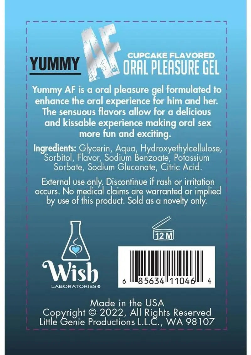 Yummy AF Oral Pleasure Flavored Gel - Cupcake - Its Cassidy Bybee