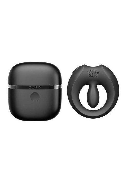 Load image 1 in gallery view. Zalo Apis Rechargeable Silicone App Compatible Vibrating Couple's Ring - Black