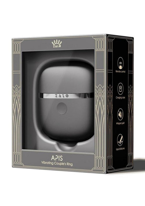Load image 1 in gallery view. Zalo Apis Rechargeable Silicone App Compatible Vibrating Couple's Ring - Black