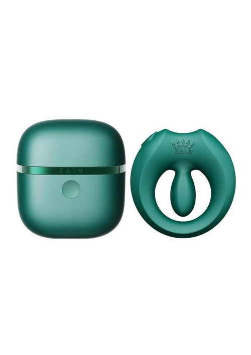 Load image 1 in gallery view. Zalo Apis Rechargeable Silicone App Compatible Vibrating Couple's Ring - Green
