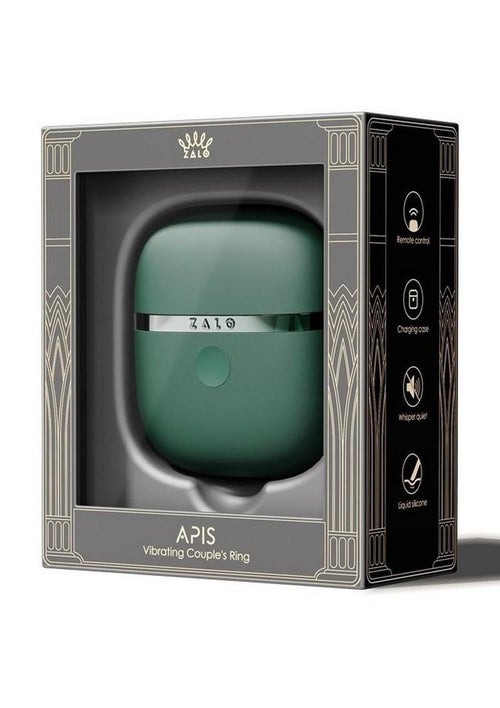 Load image 1 in gallery view. Zalo Apis Rechargeable Silicone App Compatible Vibrating Couple's Ring - Green