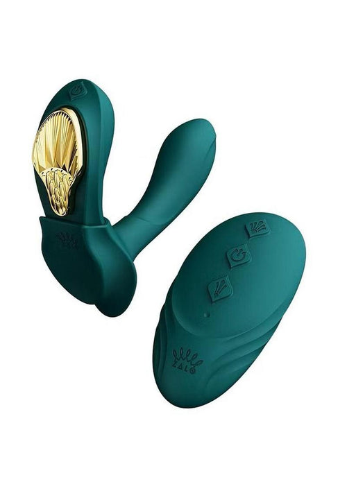 Load image 1 in gallery view. Zalo Aya Rechargeable Silicone Wearable Vibrator - Gold/Green