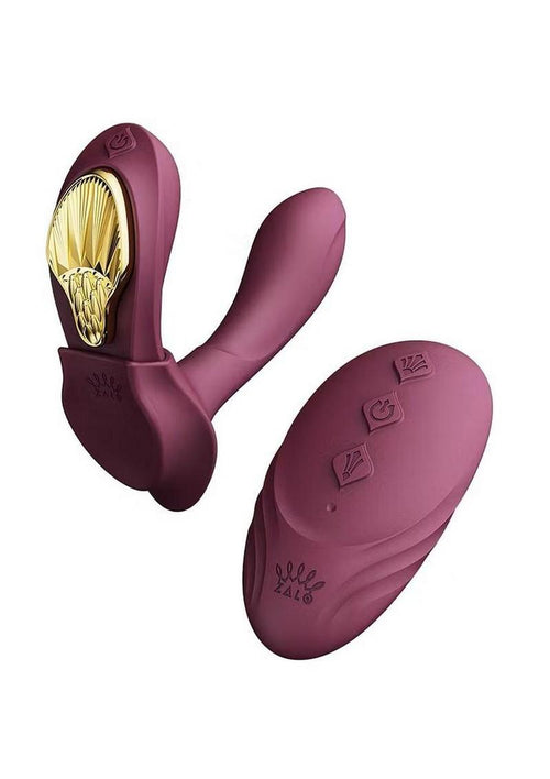 Load image 1 in gallery view. Zalo Aya Rechargeable Silicone Wearable Vibrator - Gold/Purple
