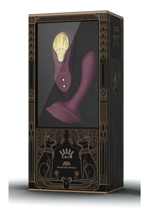Load image 1 in gallery view. Zalo Aya Rechargeable Silicone Wearable Vibrator - Gold/Purple