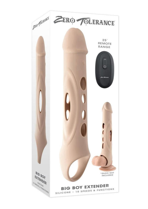 Load image 1 in gallery view. Zero Tolerance Big Boy Extender Rechargeable Silicone Penis Extension with Remote - Vanilla