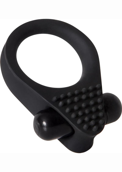 Load image 1 in gallery view. Zero Tolerance Black Knight Silicone Vibrating Textured Cockring - Black