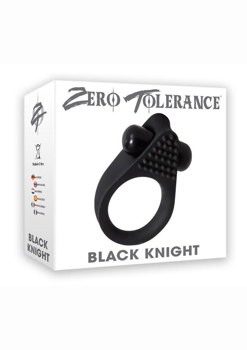 Load image 1 in gallery view. Zero Tolerance Black Knight Silicone Vibrating Textured Cockring - Black